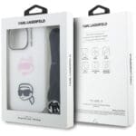 Karl Lagerfeld IML Crossbody Karl&Choupette Head White Kryt iPhone 16 Pro Max