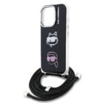 Karl Lagerfeld IML Crossbody K&CH Heads Black Kryt iPhone 16 Pro