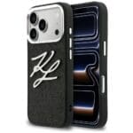 Karl Lagerfeld IML Glitter KL Diamond Logo Black Kryt iPhone 17 Pro