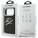Karl Lagerfeld IML Glitter KL Diamond Logo Black Kryt iPhone 17 Pro
