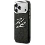 Karl Lagerfeld IML Glitter KL Diamond Logo Black Kryt iPhone 17 Pro Max