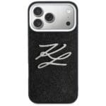 Karl Lagerfeld IML Glitter KL Diamond Logo Black Kryt iPhone 17 Pro Max