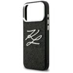 Karl Lagerfeld IML Glitter KL Diamond Logo Black Kryt iPhone 17 Pro Max