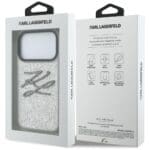 Karl Lagerfeld IML Glitter KL Diamond Logo Silver Kryt iPhone 17 Pro