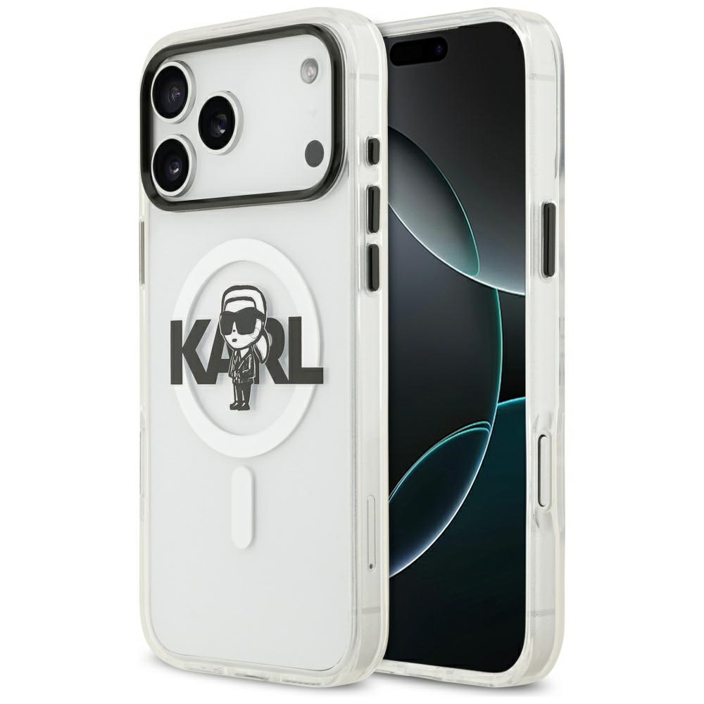Karl Lagerfeld IML Karl Sketch Logo MagSafe Clear Kryt iPhone 17 Pro Max