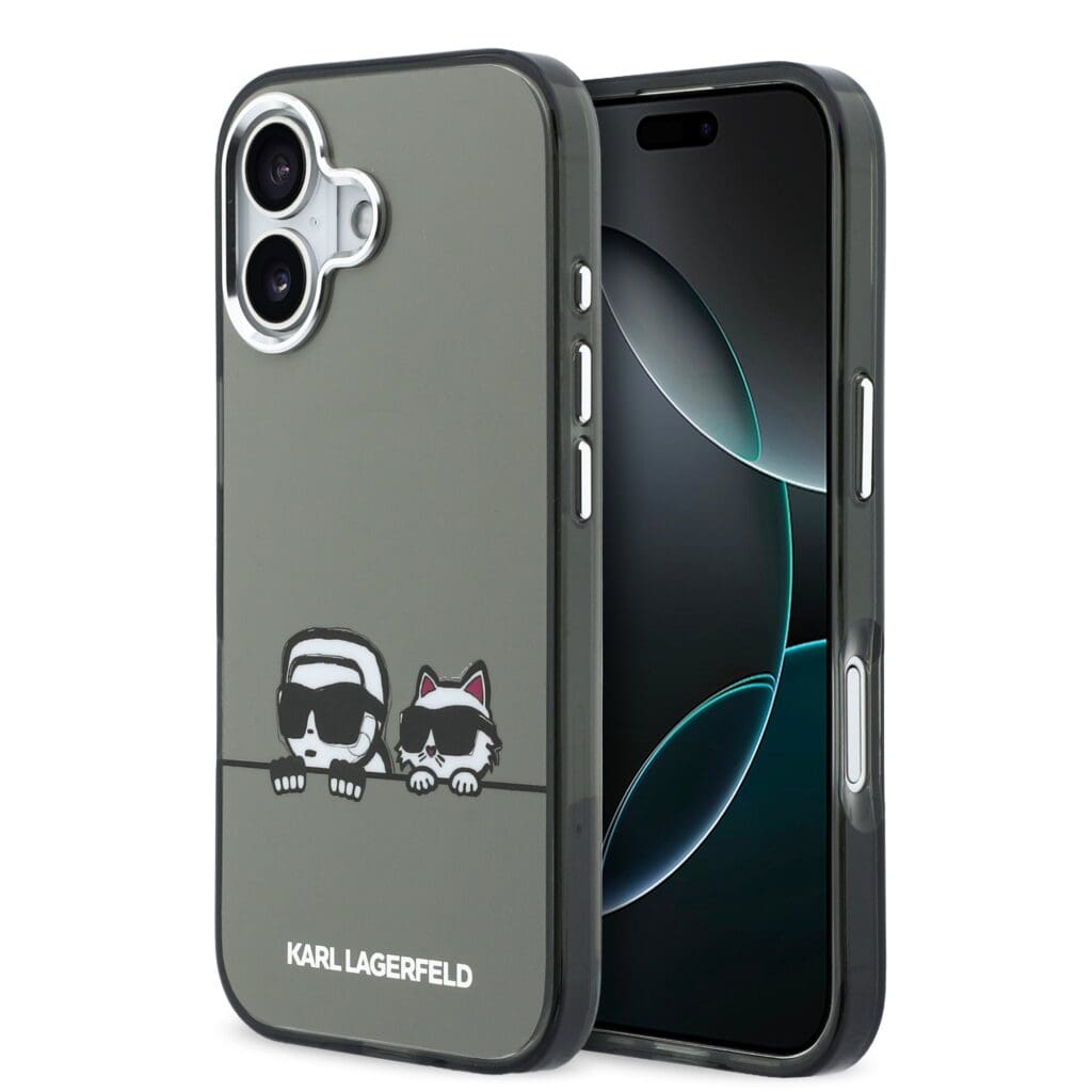 Karl Lagerfeld IML K&CH Heads Logo MagSafe Black Kryt iPhone 17