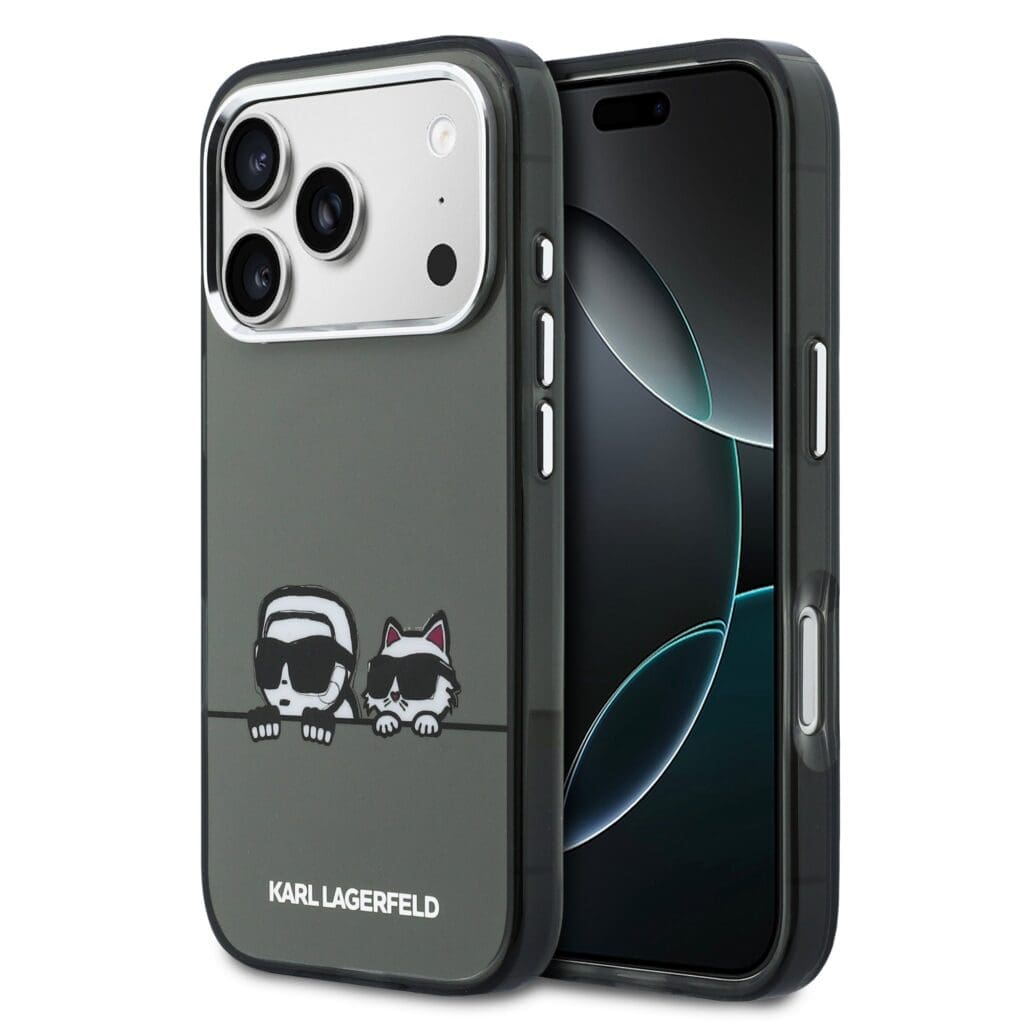 Karl Lagerfeld IML K&CH Heads Logo MagSafe Black Kryt iPhone 17 Pro Max