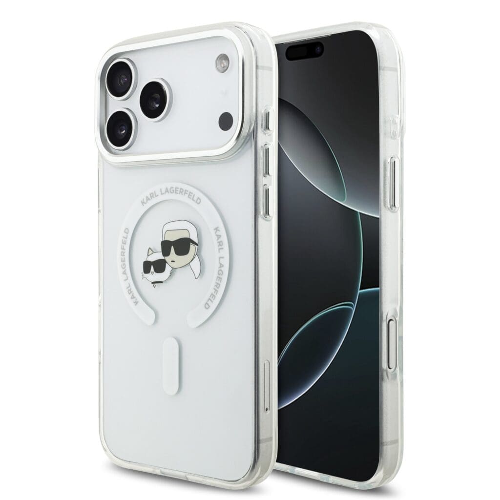 Karl Lagerfeld IML K&CH Heads Metal Frame MagSafe Transparent Kryt iPhone 17 Pro Max