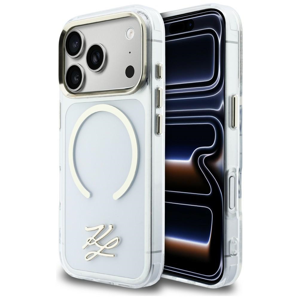 Karl Lagerfeld IML KL Script Logo MagSafe Transparent Kryt iPhone 17 Pro Max