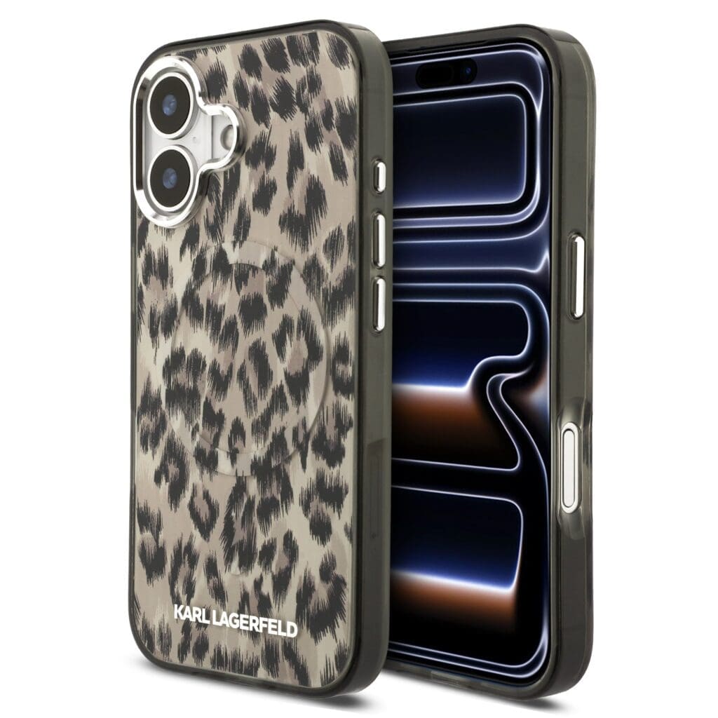 Karl Lagerfeld IML Leopard MagSafe Brown Kryt iPhone 17