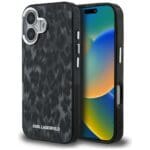 Karl Lagerfeld IML Leopard Pattern MagSafe Black Kryt iPhone 16