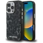 Karl Lagerfeld IML Leopard Pattern MagSafe Black Kryt iPhone 16 Pro