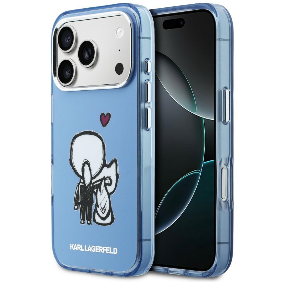 Karl Lagerfeld Karl & Choupette Back MagSafe Sky Blue Kryt iPhone 17 Pro Max