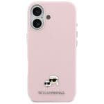 Karl Lagerfeld Karl & Choupette Head Pins Saffiano MagSafe Pink Kryt iPhone 17
