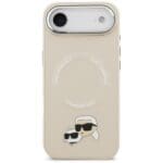 Karl Lagerfeld Karl & Choupette Pins MagSafe Beige Kryt iPhone 17 Air