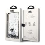 Karl Lagerfeld KLHCP14XLKCNSK Transparent Hardcase Liquid Glitter Choupette Kryt iPhone 14 Pro Max