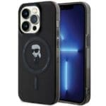 Karl Lagerfeld KLHMP14LHFCKNOK Black Hardcase IML Ikonik MagSafe Kryt iPhone 14 Pro