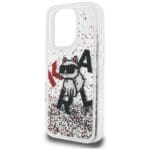 Karl Lagerfeld Liquid Glitter Choupette Logo Transparent Kryt iPhone 16 Pro