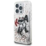 Karl Lagerfeld Liquid Glitter Choupette Logo Transparent Kryt iPhone 16 Pro Max