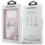 Karl Lagerfeld Liquid Glitter Karl Script Logo MagSafe Pink Kryt iPhone 17 Pro