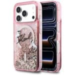 Karl Lagerfeld Liquid Glitter Karl Script Logo MagSafe Pink Kryt iPhone 17 Pro Max