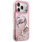 Karl Lagerfeld Liquid Glitter Karl Script Logo MagSafe Pink Kryt iPhone 17 Pro Max