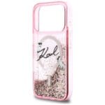 Karl Lagerfeld Liquid Glitter Karl Script Logo MagSafe Pink Kryt iPhone 17 Pro Max