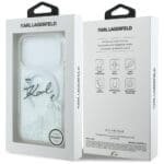 Karl Lagerfeld Liquid Glitter Karl Script Logo MagSafe Transparent Kryt iPhone 17 Pro