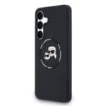 Karl Lagerfeld Liquid Silicone K&CH Heads MagSafe Black Kryt Samsung Galaxy S25 Fe