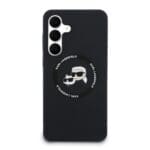 Karl Lagerfeld Liquid Silicone K&CH Heads MagSafe Black Kryt Samsung Galaxy S25 Fe
