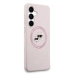 Karl Lagerfeld Liquid Silicone K&CH Heads MagSafe Pink Kryt Samsung Galaxy S25 Fe
