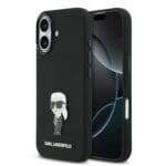 Karl Lagerfeld Liquid Silicone Metal Ikonik Black Kryt iPhone 17