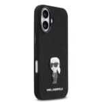 Karl Lagerfeld Liquid Silicone Metal Ikonik Black Kryt iPhone 17