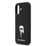 Karl Lagerfeld Liquid Silicone Metal Ikonik Black Kryt iPhone 17
