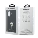 Karl Lagerfeld Liquid Silicone Metal Ikonik Black Kryt iPhone 17