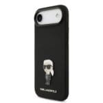 Karl Lagerfeld Liquid Silicone Metal Ikonik Black Kryt iPhone 17 Air