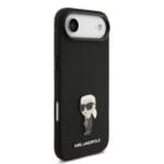 Karl Lagerfeld Liquid Silicone Metal Ikonik Black Kryt iPhone 17 Air
