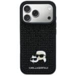 Karl Lagerfeld Rhinestones Karl&Choupette Pin Black Kryt iPhone 17 Pro