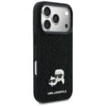 Karl Lagerfeld Rhinestones Karl&Choupette Pin Black Kryt iPhone 17 Pro
