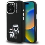 Karl Lagerfeld Silicone Karl&Choupette Sketch MagSafe Black Kryt iPhone 16 Pro