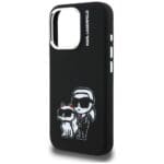 Karl Lagerfeld Silicone Karl&Choupette Sketch MagSafe Black Kryt iPhone 16 Pro Max
