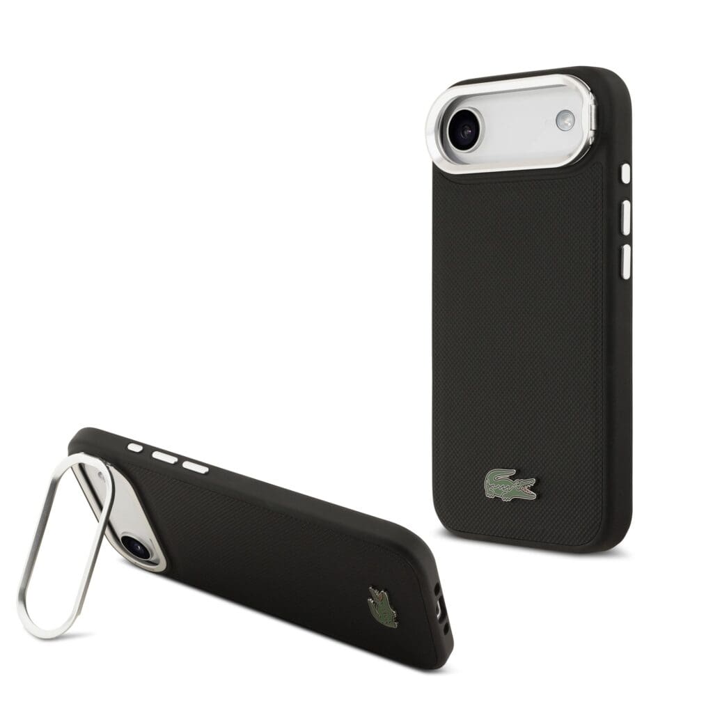 Lacoste Iconic Petit Pique Camera Stand MagSafe Black Kryt iPhone 17 Air