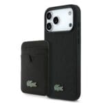 Lacoste Iconic Petit Pique MagSafe Wallet pro Black Kryt iPhone 17 Pro Max