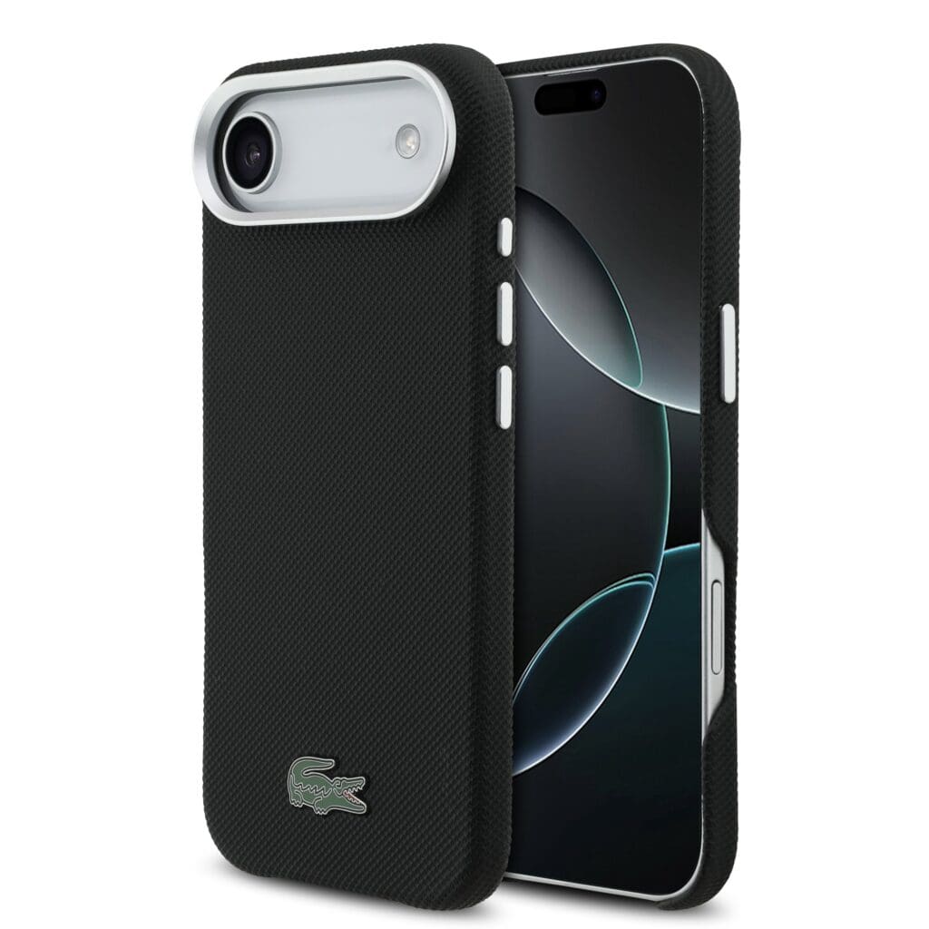Lacoste Iconic Petit Pique Metal Logo MagSafe Black Kryt iPhone 17 Air