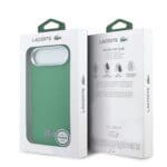 Lacoste Iconic Petit Pique Metal Logo MagSafe Green Kryt iPhone 17 Air