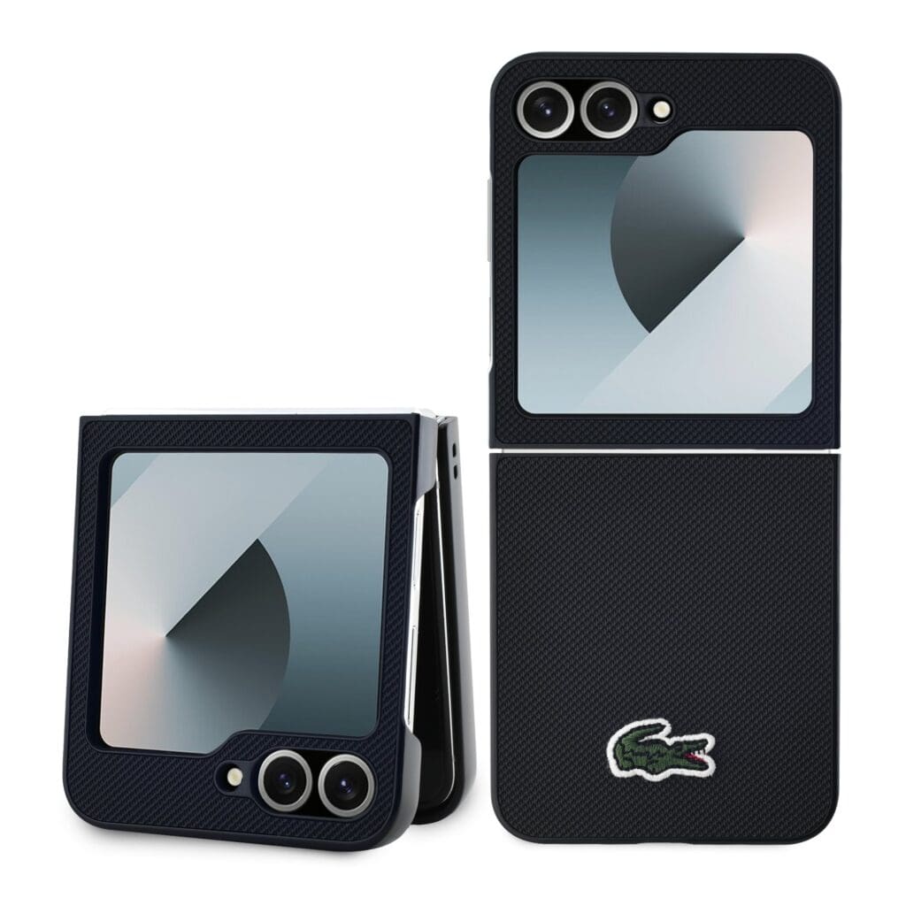 Lacoste Iconic Petit Pique Woven Logo MagSafe Samsung Black Kryt Samsung Galaxy Z Flip 6/7 Fe