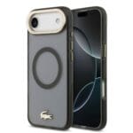Lacoste PC/TPU Frosted Finish Gold Logo MagSafe Black Kryt iPhone 17 Air
