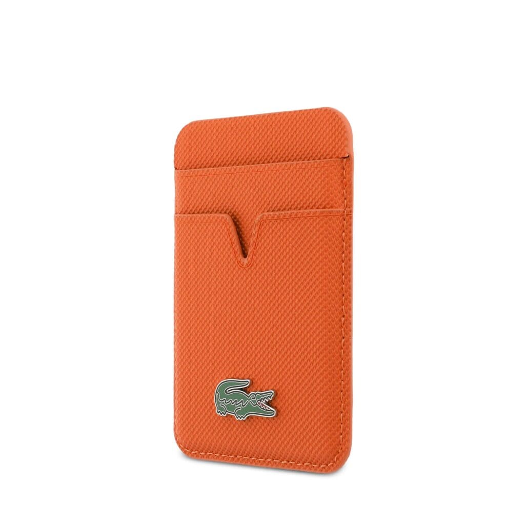 Lacoste PU Iconic Petit Pique MagSafe Wallet Orange