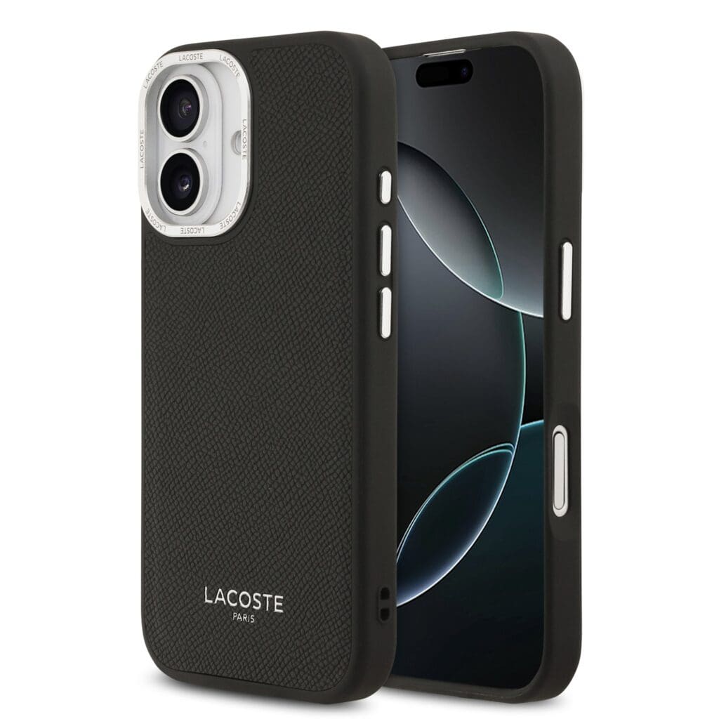 Lacoste PU Leather Champs Elysees MagSafe Black Kryt iPhone 17