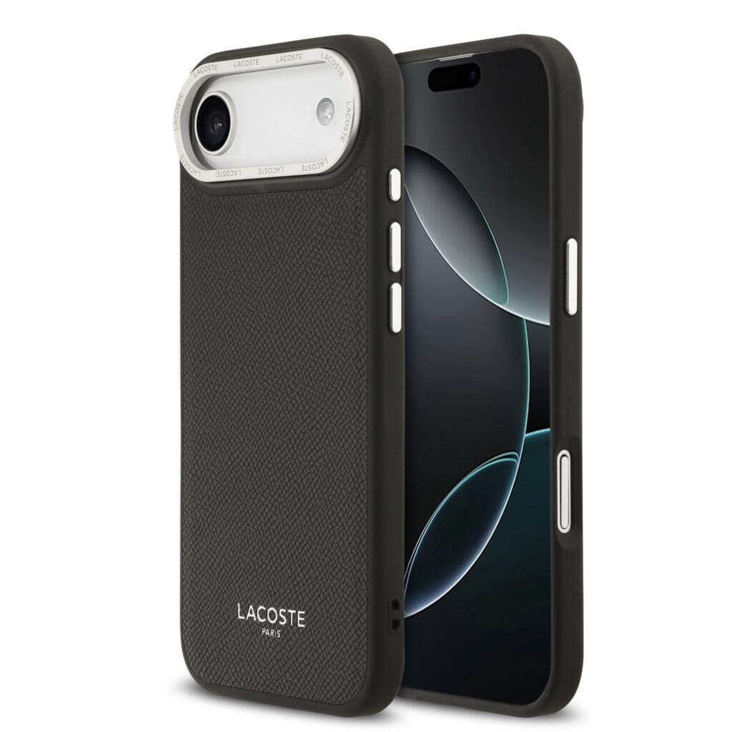 Lacoste PU Leather Champs Elysees MagSafe Black Kryt iPhone 17 Air